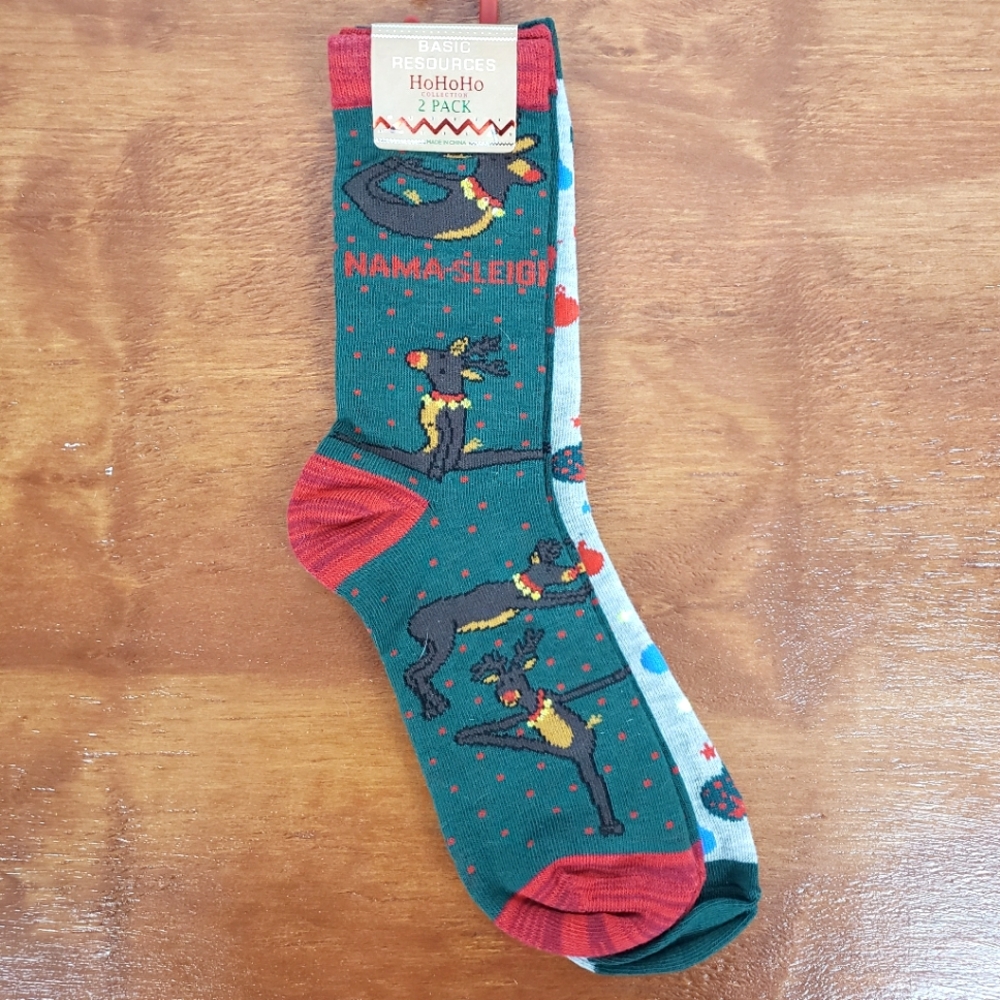 Basic Resources Holiday 2 Pack Women's 9-11 Crew Socks